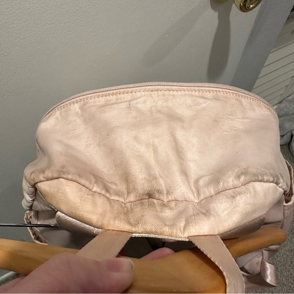 Petunia Pickle Botton Diaper Bag Backpack Blush Pink Quilted Satin Fabric - Picture 7 of 7